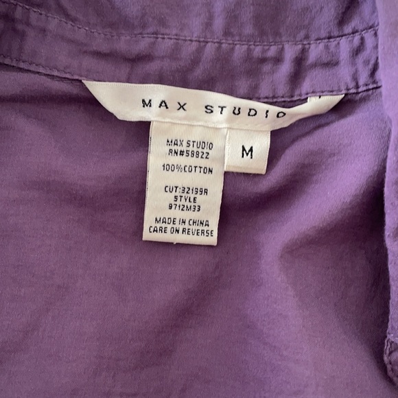 Max Studio: purple 3/4 length Top - Picture 4 of 4